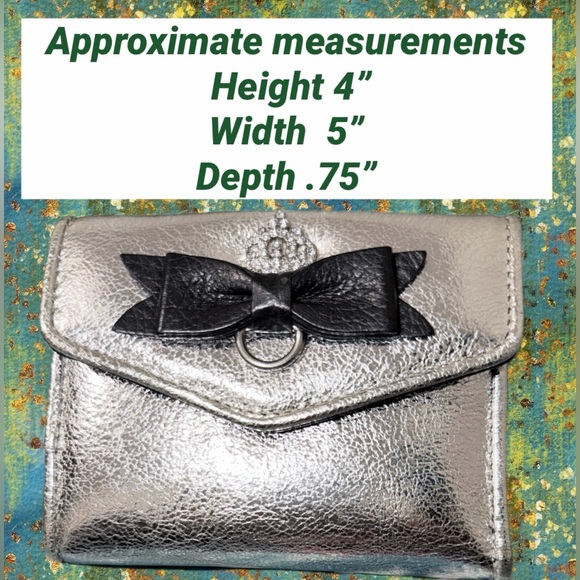 Brighton Glorietta Crossbody Bag Wallet Bow &Coin Purse Silver Adornment Leather - Picture 10 of 17